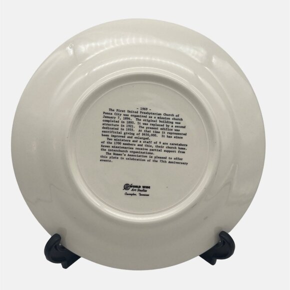 1969 First United Presbyterian Church Collectible Plate Ponca City Oklahoma - Picture 2 of 5